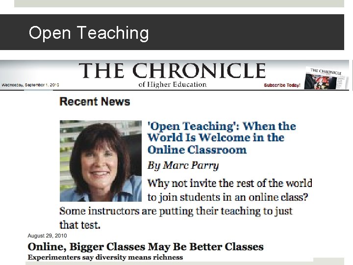 Open Teaching Open Teaching