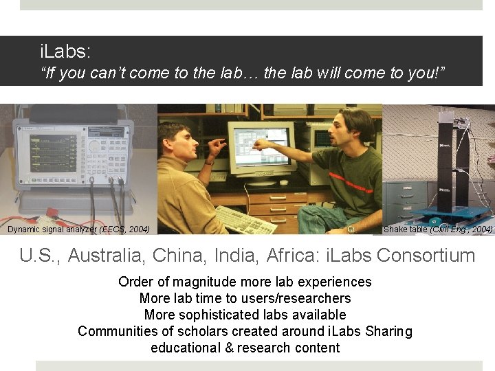 i. Labs: “If you can’t come to the lab… the lab will come to i. Labs: “If you can’t come to the lab… the lab will come to