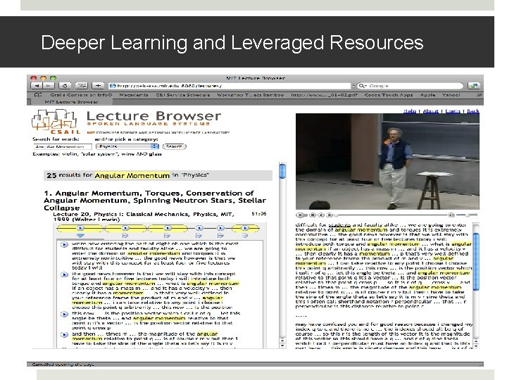 Deeper Learning and Leveraged Resources Deeper Learning and Leveraged Resources