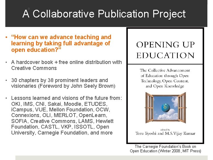 8 A Collaborative Publication Project • “How can we advance teaching and learning by 8 A Collaborative Publication Project • “How can we advance teaching and learning by