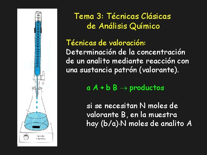 Tema 3: Técnicas Clásicas de Análisis Químico Técnicas de valoración: Determinación de la concentración
