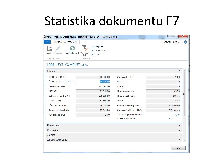 Statistika dokumentu F 7 