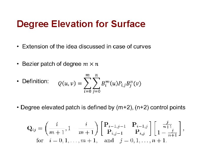 Degree Elevation for Surface • 