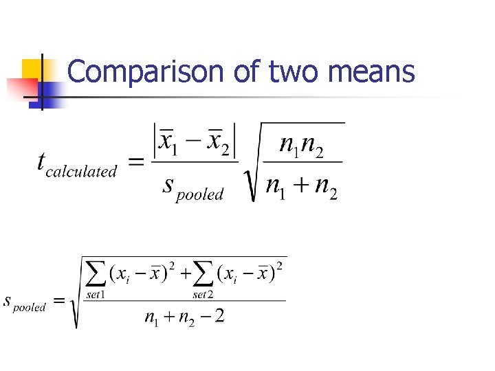 Comparison of two means 