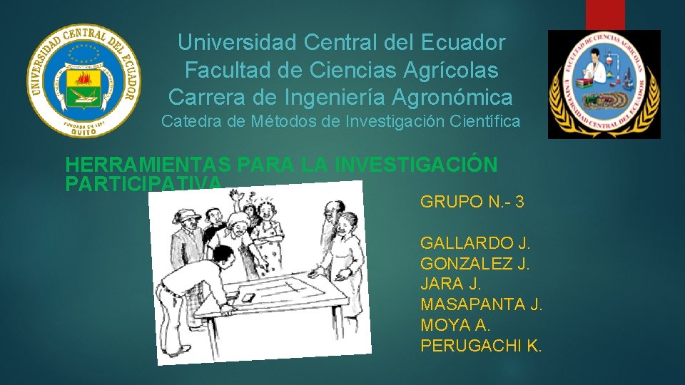 Universidad Central del Ecuador Facultad de Ciencias Agrícolas Carrera de Ingeniería Agronómica Catedra de
