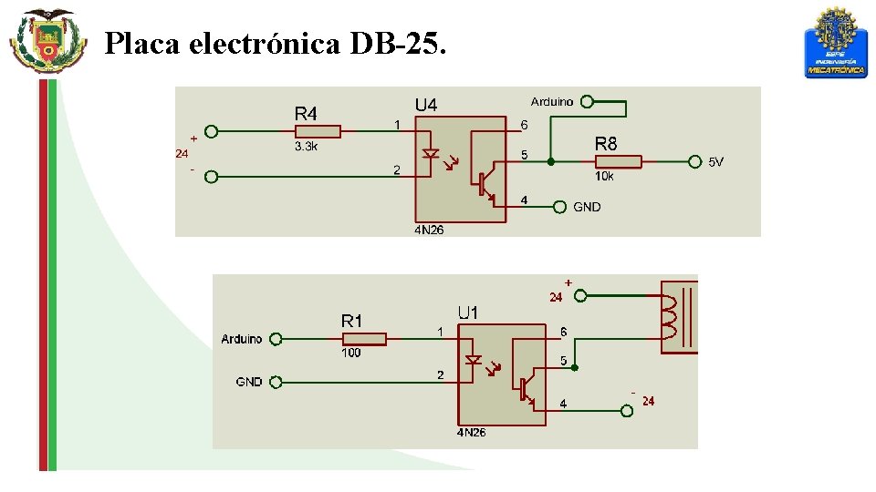Placa electrónica DB-25. 
