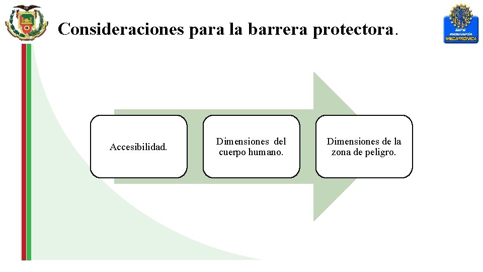 Consideraciones para la barrera protectora. Accesibilidad. Dimensiones del cuerpo humano. Dimensiones de la zona