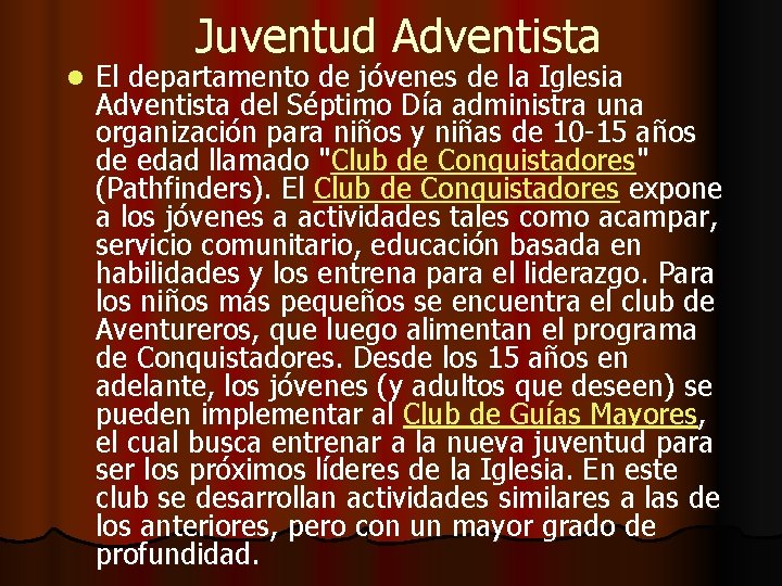 Juventud Adventista l El departamento de jóvenes de la Iglesia Adventista del Séptimo Día