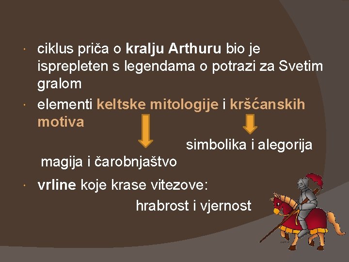 ciklus priča o kralju Arthuru bio je isprepleten s legendama o potrazi za Svetim