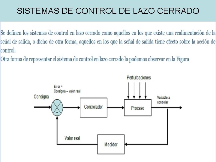 SISTEMAS DE CONTROL DE LAZO CERRADO 