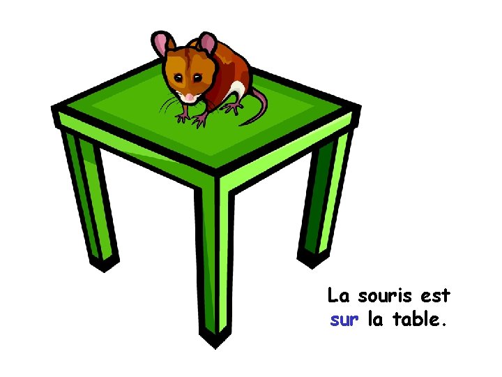 La souris est sur la table. 