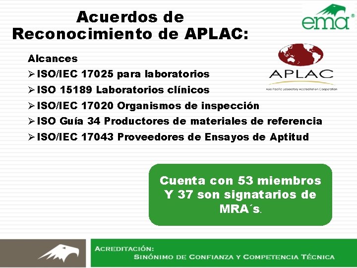 Acuerdos de Reconocimiento de APLAC: Alcances Ø ISO/IEC 17025 para laboratorios Ø ISO 15189 Acuerdos de Reconocimiento de APLAC: Alcances Ø ISO/IEC 17025 para laboratorios Ø ISO 15189