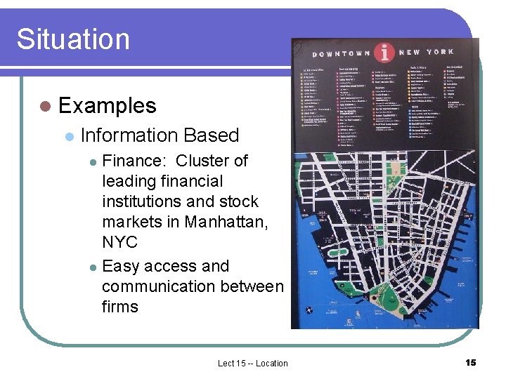 Situation l Examples l Information Based Finance: Cluster of leading financial institutions and stock Situation l Examples l Information Based Finance: Cluster of leading financial institutions and stock