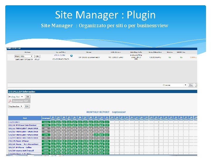 Site Manager : Plugin Site Manager : Organizzato per siti o per business view