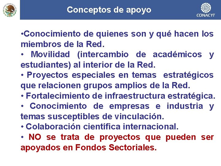 Conceptos de apoyo • Conocimiento de quienes son y qué hacen los miembros de