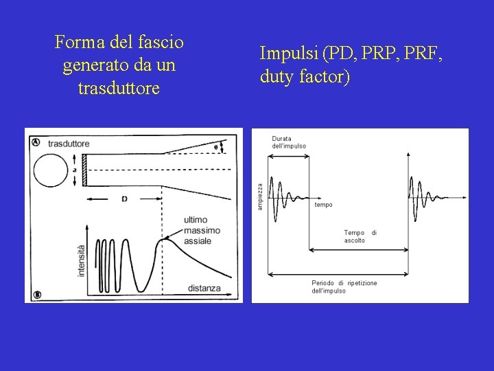 Forma del fascio generato da un trasduttore Impulsi (PD, PRP, PRF, duty factor) 