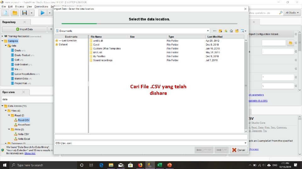 Cari File. CSV yang telah dishare 