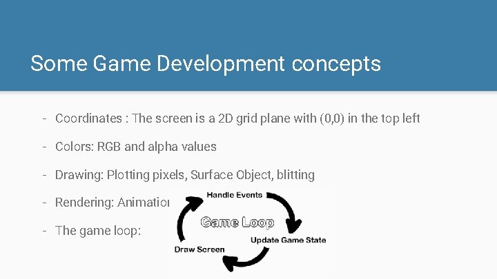 Some Game Development concepts - Coordinates : The screen is a 2 D grid