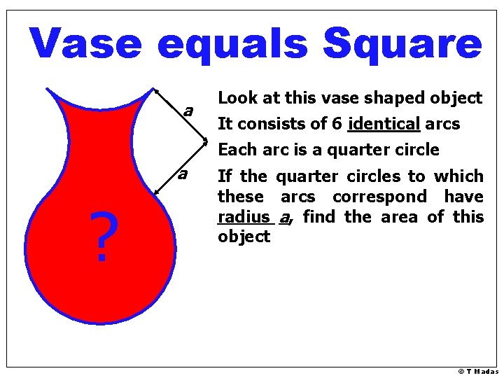 Vase equals Square a Look at this vase shaped object It consists of 6