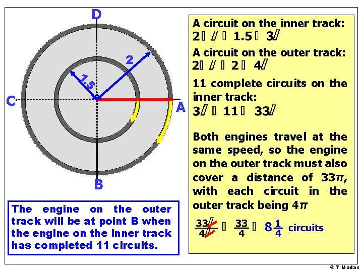 D A circuit on the inner track: A circuit on the outer track: 2