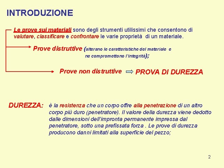 INTRODUZIONE Le prove sui materiali sono degli strumenti utilissimi che consentono di valutare, classificare INTRODUZIONE Le prove sui materiali sono degli strumenti utilissimi che consentono di valutare, classificare