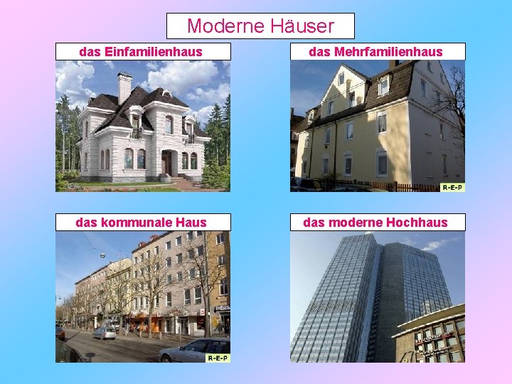 Moderne Häuser das Einfamilienhaus das Mehrfamilienhaus das kommunale Haus das moderne Hochhaus 