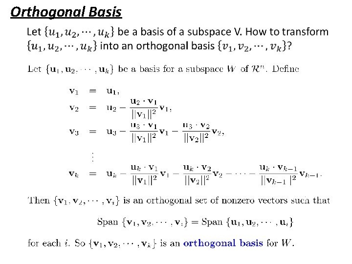 Orthogonal Basis 