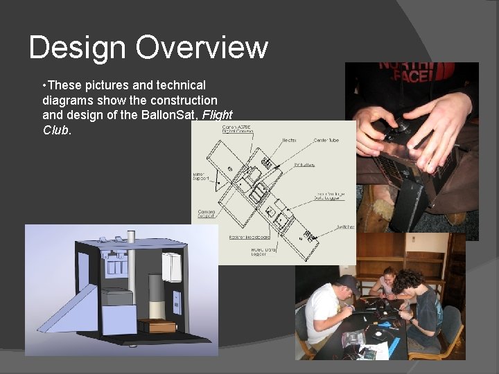Design Overview • These pictures and technical diagrams show the construction and design of