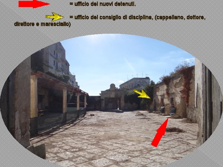  = ufficio dei nuovi detenuti. = ufficio del consiglio di disciplina, (cappellano, dottore,