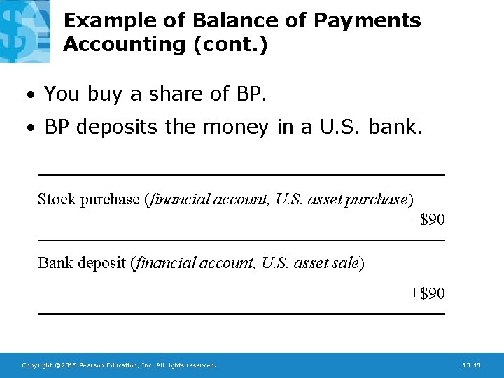 Example of Balance of Payments Accounting (cont. ) • You buy a share of