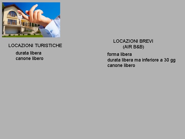 LOCAZIONI TURISTICHE durata libera canone libero LOCAZIONI BREVI (AIR B&B) forma libera durata libera LOCAZIONI TURISTICHE durata libera canone libero LOCAZIONI BREVI (AIR B&B) forma libera durata libera