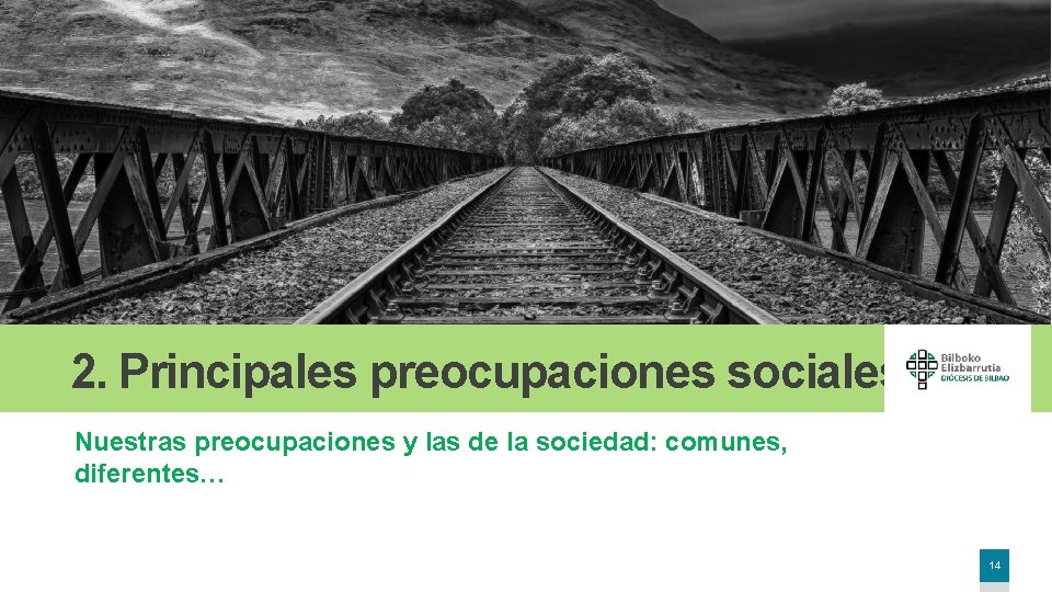 2. Principales preocupaciones sociales Nuestras preocupaciones y las de la sociedad: comunes, diferentes… 14