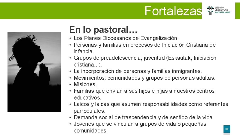 Fortalezas En lo pastoral… • Los Planes Diocesanos de Evangelización. • Personas y familias