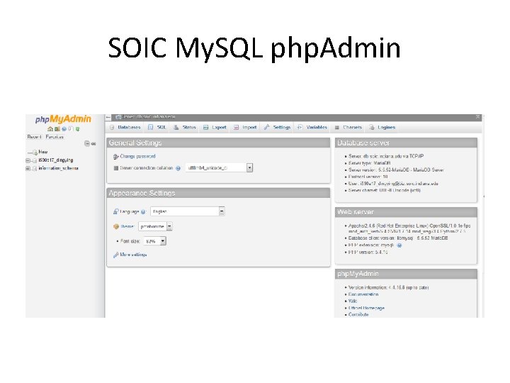 SOIC My. SQL php. Admin SOIC My. SQL php. Admin