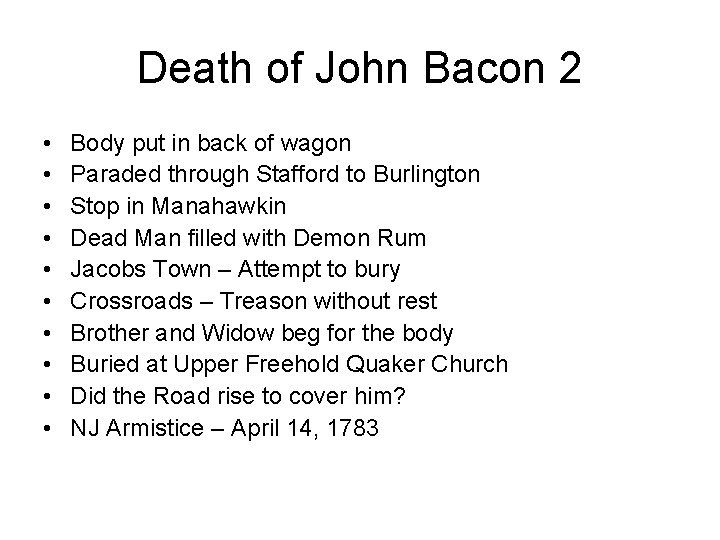 Death of John Bacon 2 • • • Body put in back of wagon