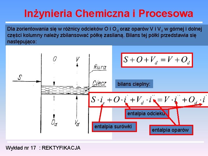 Inżynieria Chemiczna i Procesowa Dla zorientowania się w różnicy odcieków O i Od oraz