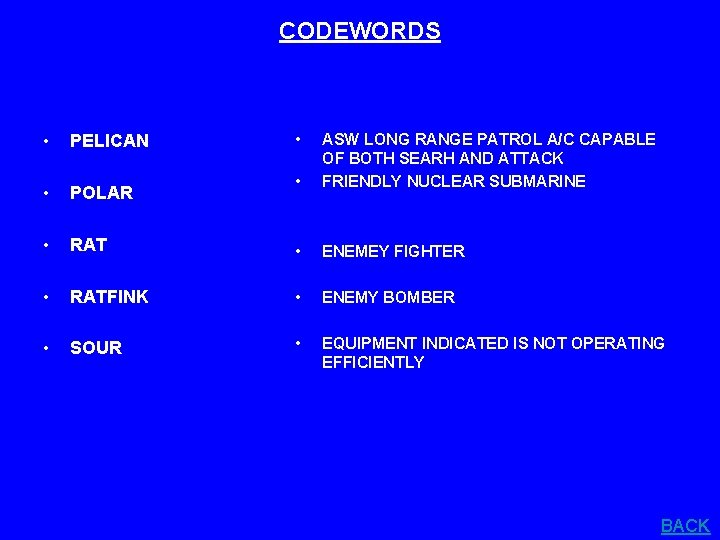 CODEWORDS • PELICAN • POLAR • • • ASW LONG RANGE PATROL A/C CAPABLE