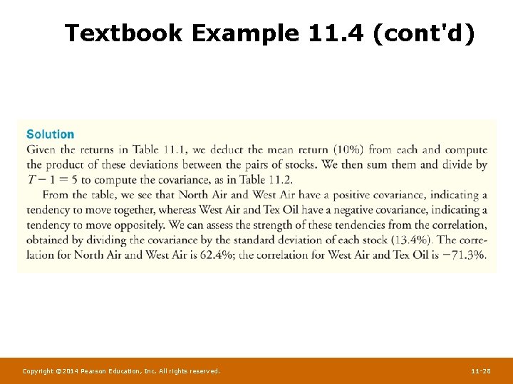 Textbook Example 11. 4 (cont'd) Copyright © 2014 Pearson Education, Inc. All rights reserved.