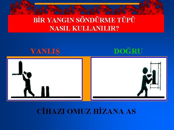 BİR YANGIN SÖNDÜRME TÜPÜ NASIL KULLANILIR? YANLIŞ DOĞRU CİHAZI OMUZ HİZANA AS 