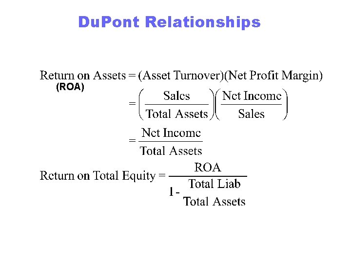 Du. Pont Relationships (ROA) 