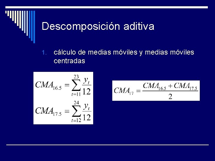 Descomposición aditiva 1. cálculo de medias móviles y medias móviles centradas 