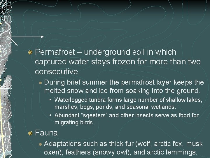 Permafrost – underground soil in which captured water stays frozen for more than two