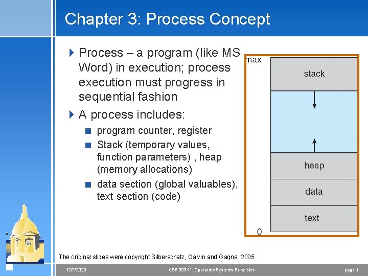 Chapter 3: Process Concept 4 Process – a program (like MS Word) in execution;