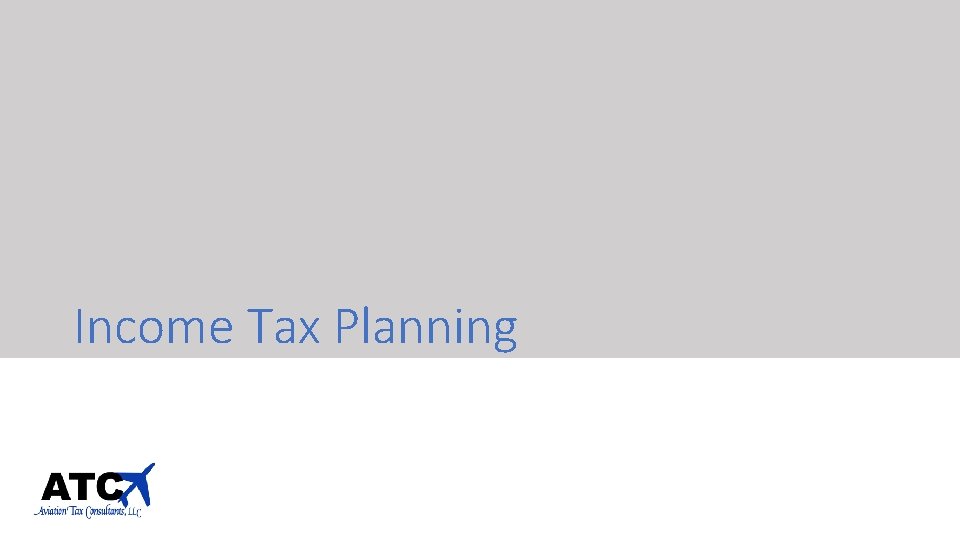 Income Tax Planning 