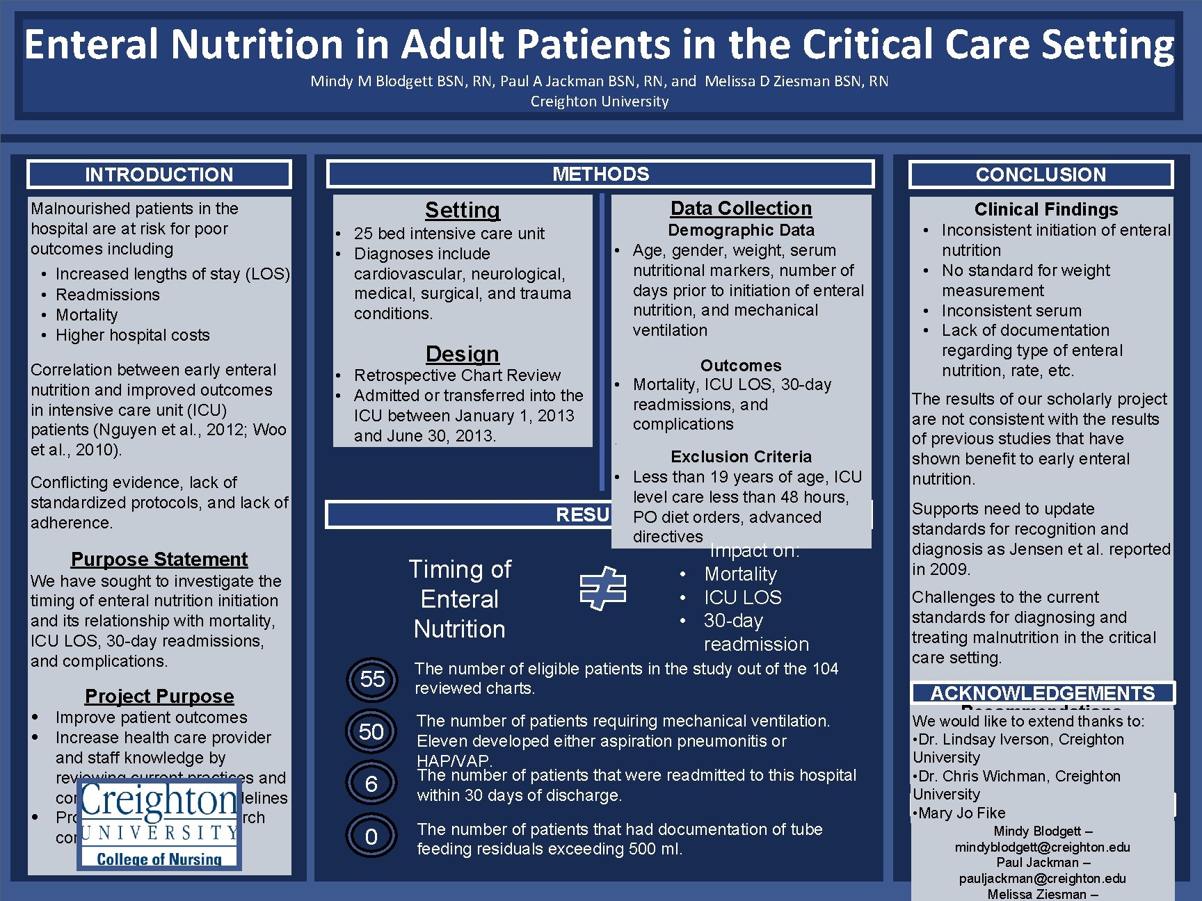 Enteral Nutrition in Adult Patients in the Critical Care Setting Mindy M Blodgett BSN,