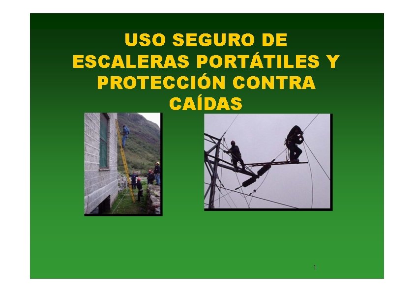 USO SEGURO DE ESCALERAS PORTÁTILES Y PROTECCIÓN CONTRA CAÍDAS 1 