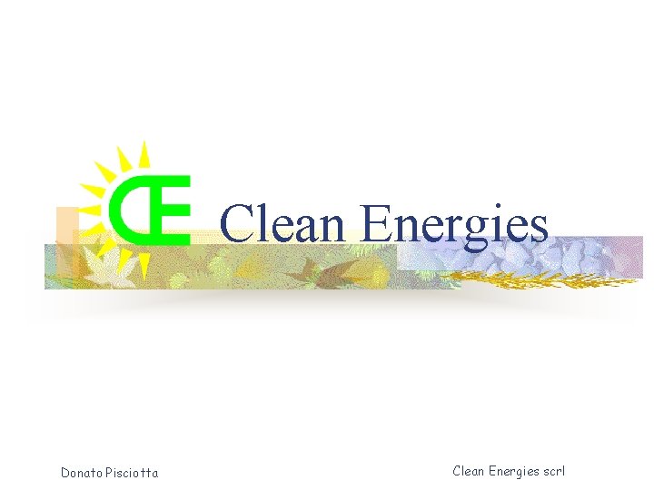 Clean Energies Donato Pisciotta Clean Energies scrl 