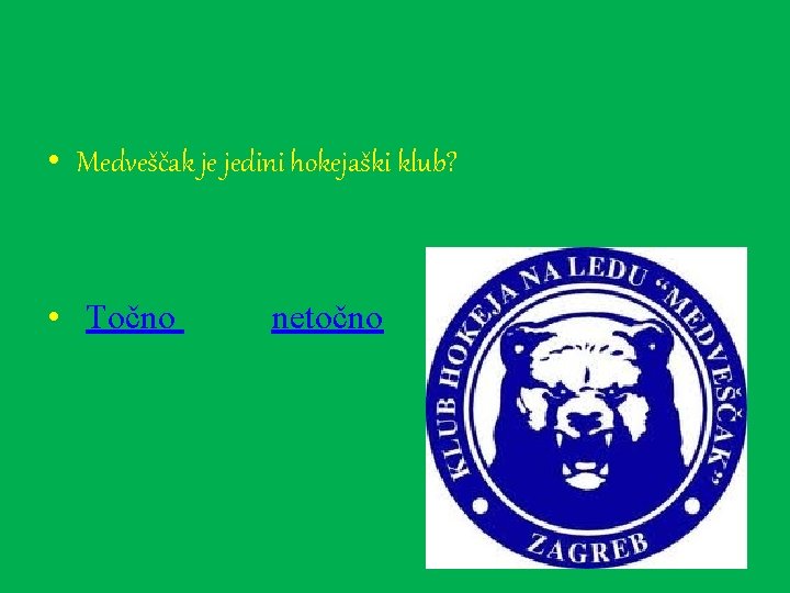  • Medveščak je jedini hokejaški klub? • Točno netočno 