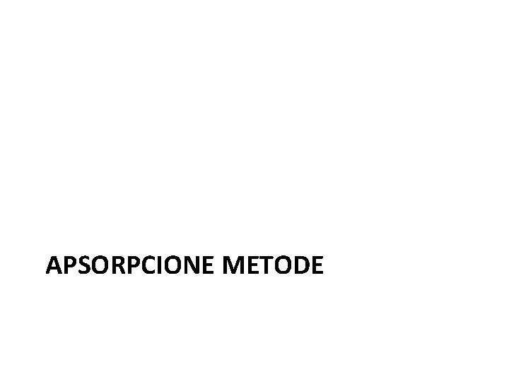 APSORPCIONE METODE 