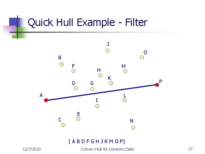 Quick Hull Example - Filter J O B F H D K G A